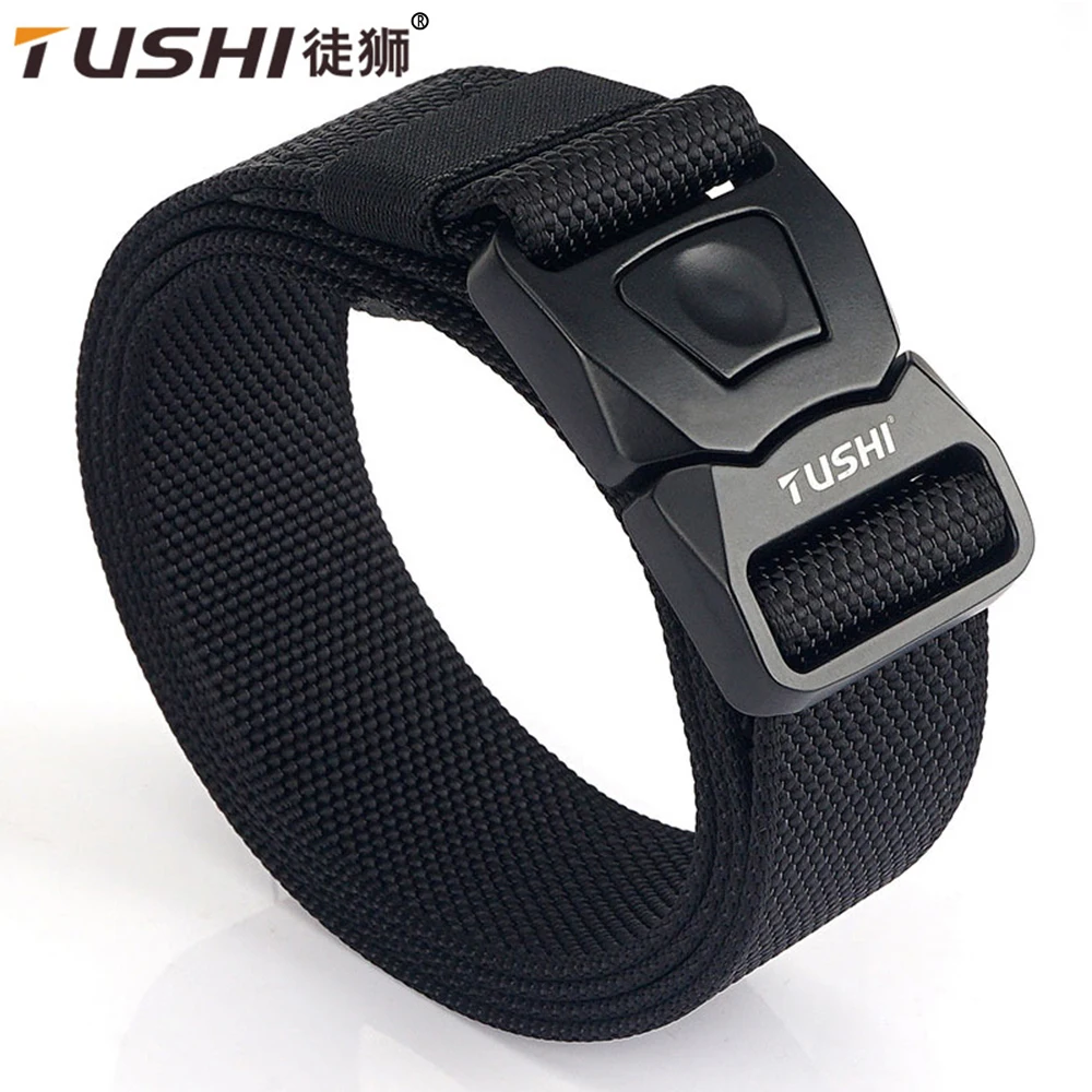 TUSHI Quick Release Pluggable Buckle Tactical Belt Tough Nylon Military Belt For Men Combat Durable Male Jeans Waistband Hunting
