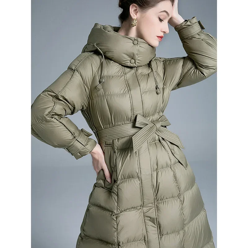 Зимняя теплая утепленная куртка на белом утином пуху 90 для женщин