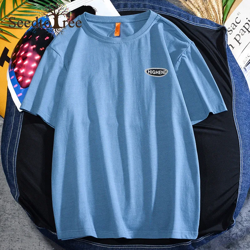 

Summer Men's T-shirt Short Sleeved Round Neck Loose S-5XL Size Casual Tees