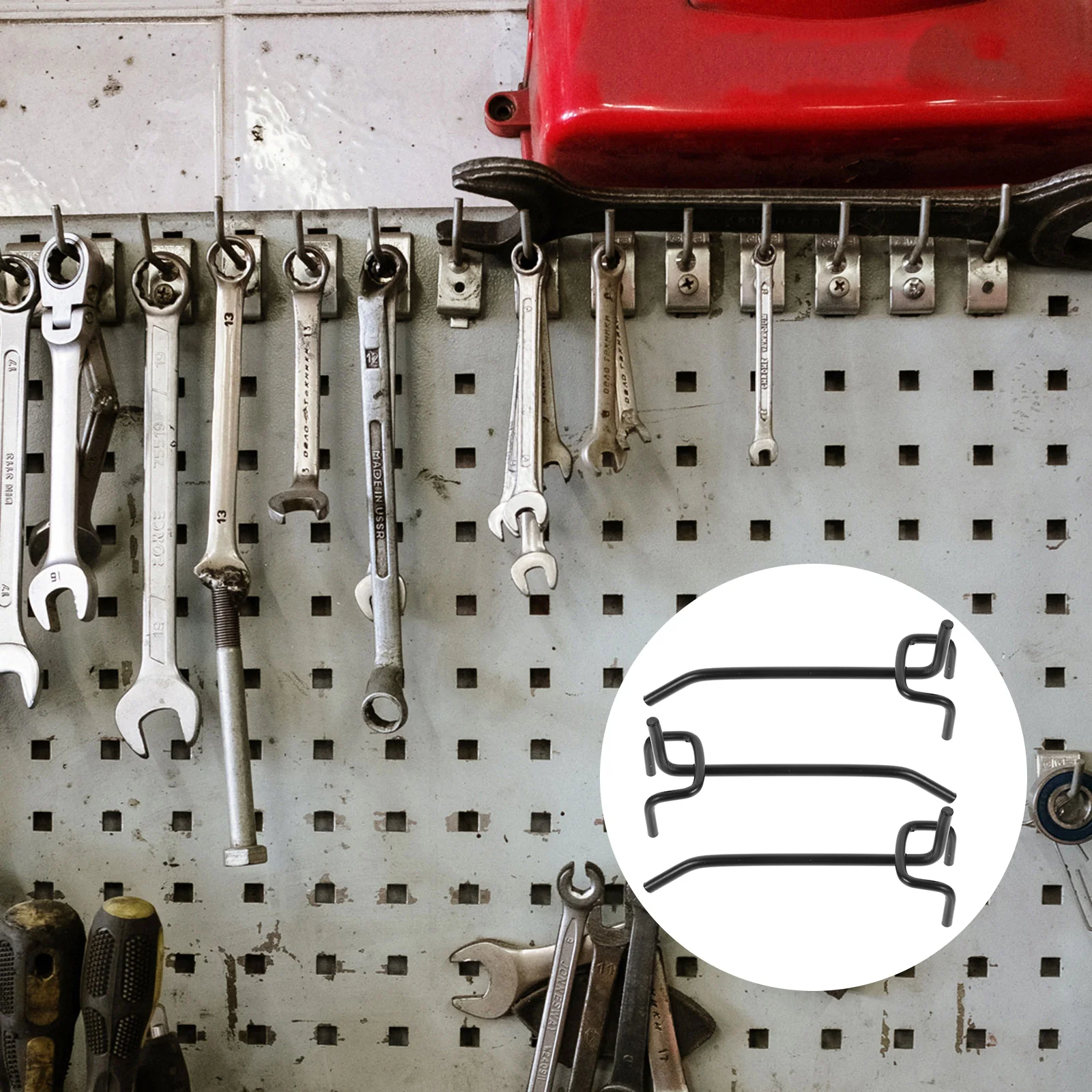 

3 pcs Metal Pegboard Hooks Black Pegboard Hanging Hooks Pegboard Storage Hooks
