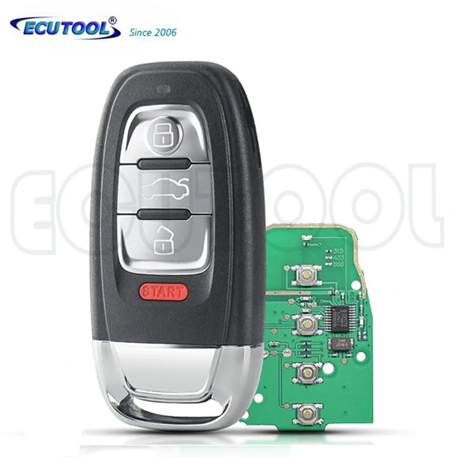 

ECUTOOL 3+1/4 Buttons 315/433/868MHz Remote Key Car For Audi A4 S4 A5 S5 Q5 8T0959754 C D/H J 8K0959754 G