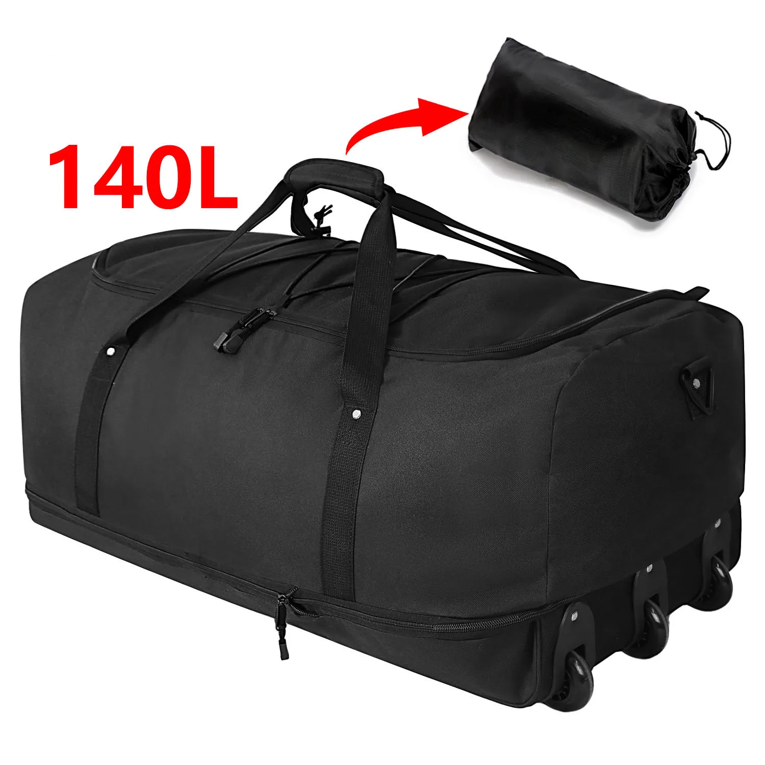 Foldable Unisex Storage Bag Large Capacity Duffle Travel Pouch Zipper Oxford Weekend Handbag Thin Hand Luggage Packing Organizer
