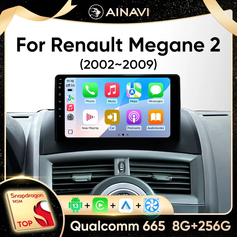 Автомобильный стерео радио Ainavi для Renault Megane 2 2002-2009 мультимедийный плеер