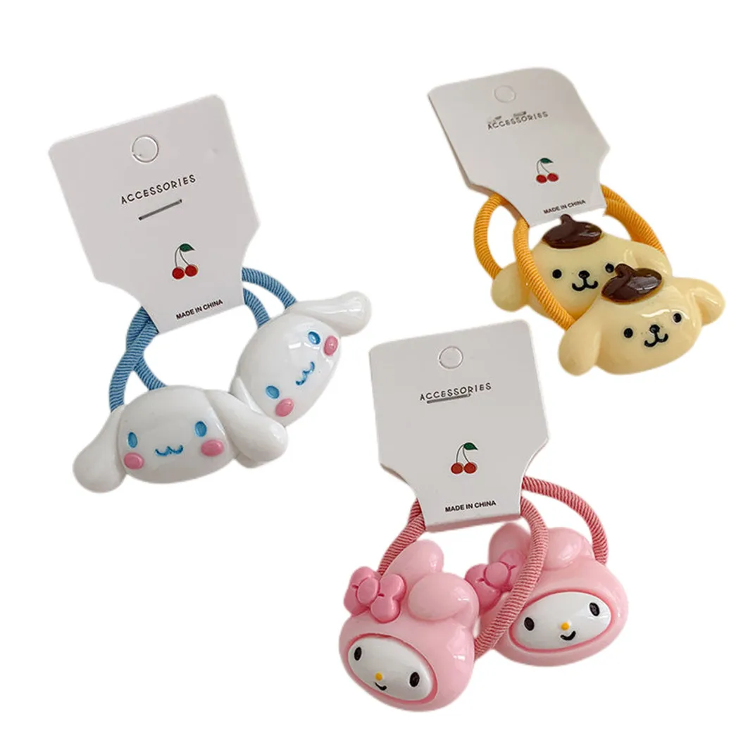

Cute Girl Heart Cartoon Hair Rope InsMy Melody Cinnamoroll Pompom Purin Hair Rope Student Girl Heart Summer Hair Accessories