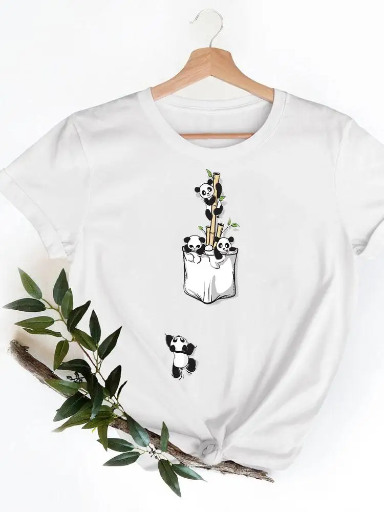 

Short Sleeve Panda Love New Trend 90s Clothes Fashion Summer Casual Ladies Print T-shirts Clothing Women T Female Graphic Tee