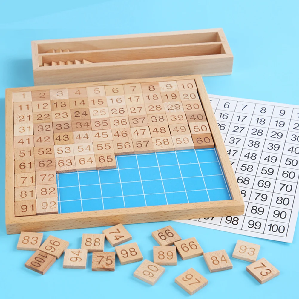 

Деревянная доска Монтессори, Математика от 1 до 100 подряд, подсчет чисел, игрушка, Раннее Обучение математике для детей