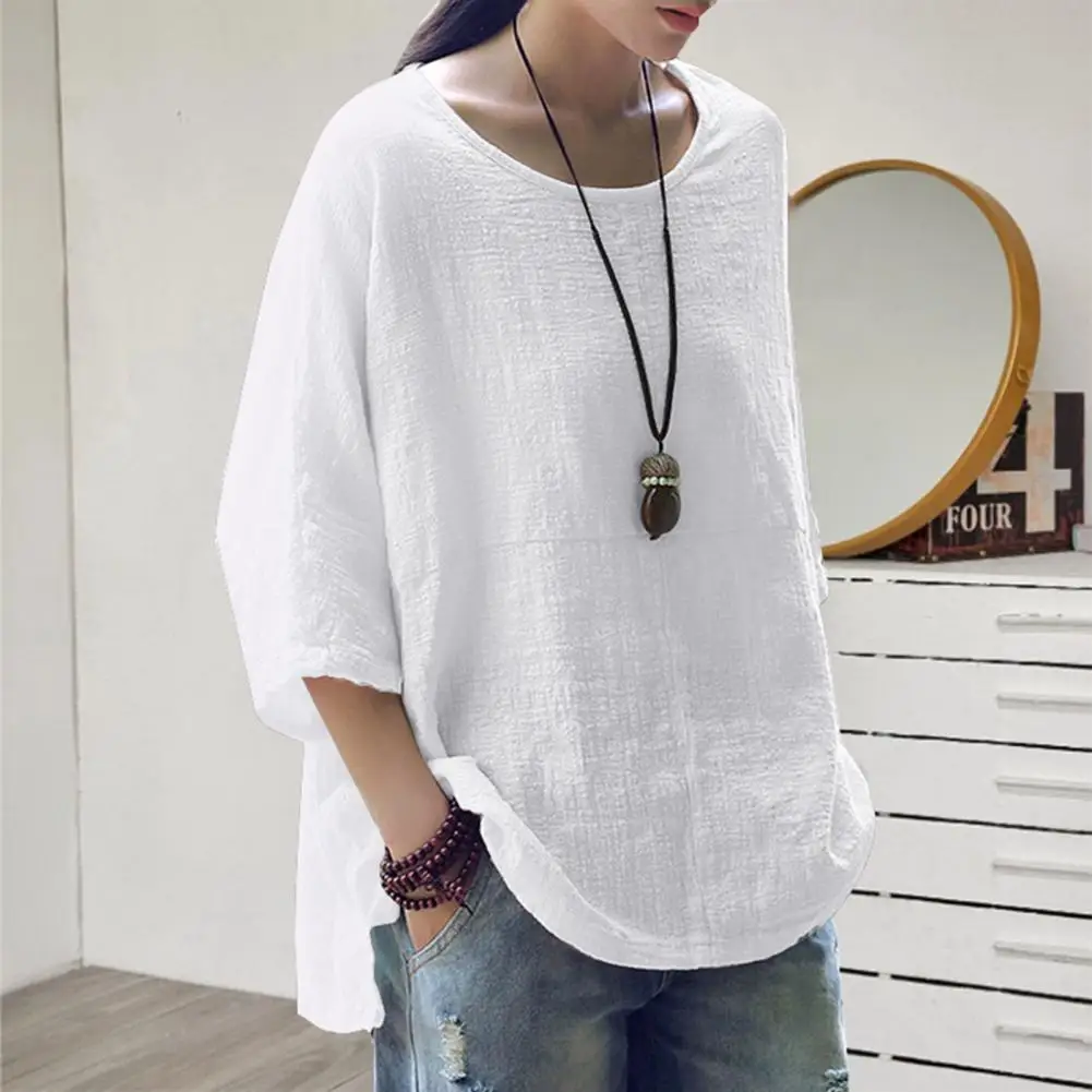 

Women Summer T-shirt Solid Color Women T-shirt O Neck Lady Summer Top