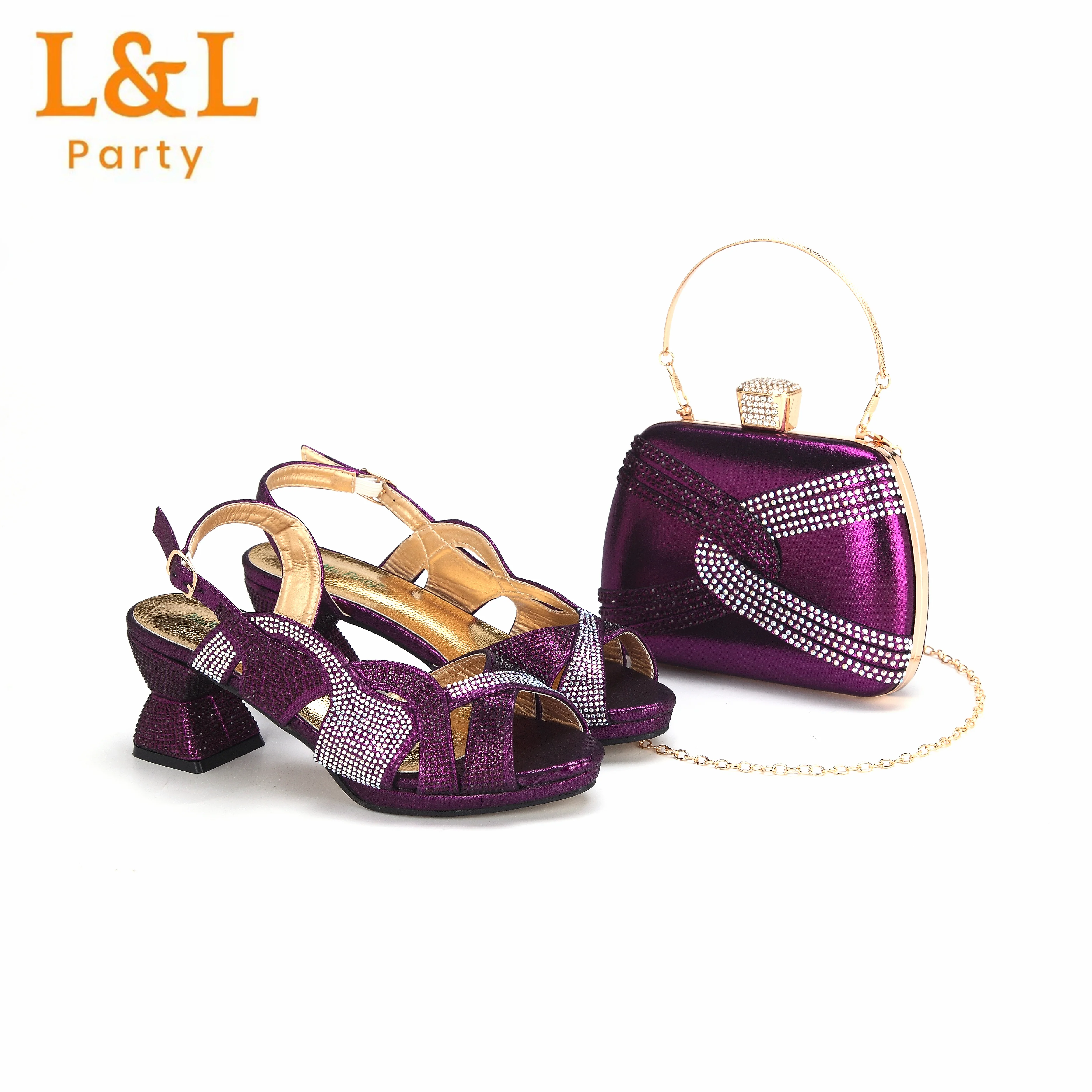 Женские сандалии Hott на высоком каблуке с открытым носком туфли фиолетового цвета