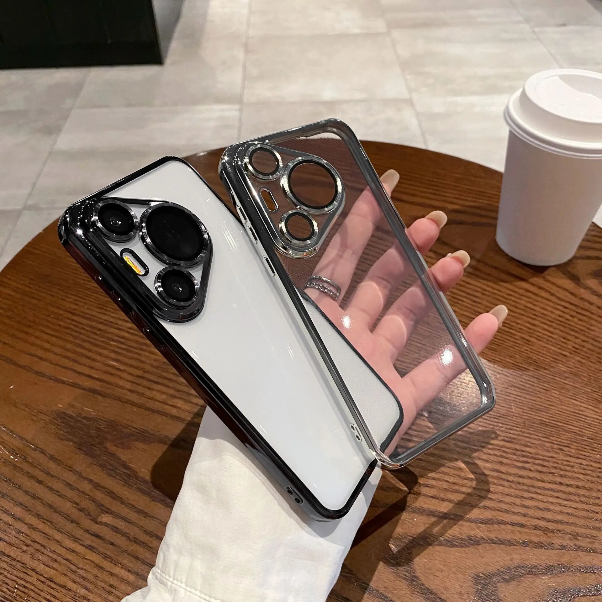 Противоударный гальванический прозрачный мягкий чехол для Huawei Pura 70 Pro