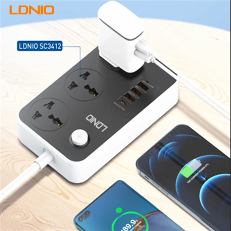 

LDNIO A2423C QC3.0 USB Pd Type C 25w Fast Charger for samsung 25w Usb-c Super Fast Charging LED Lamp Wall Charger Mobile Charger