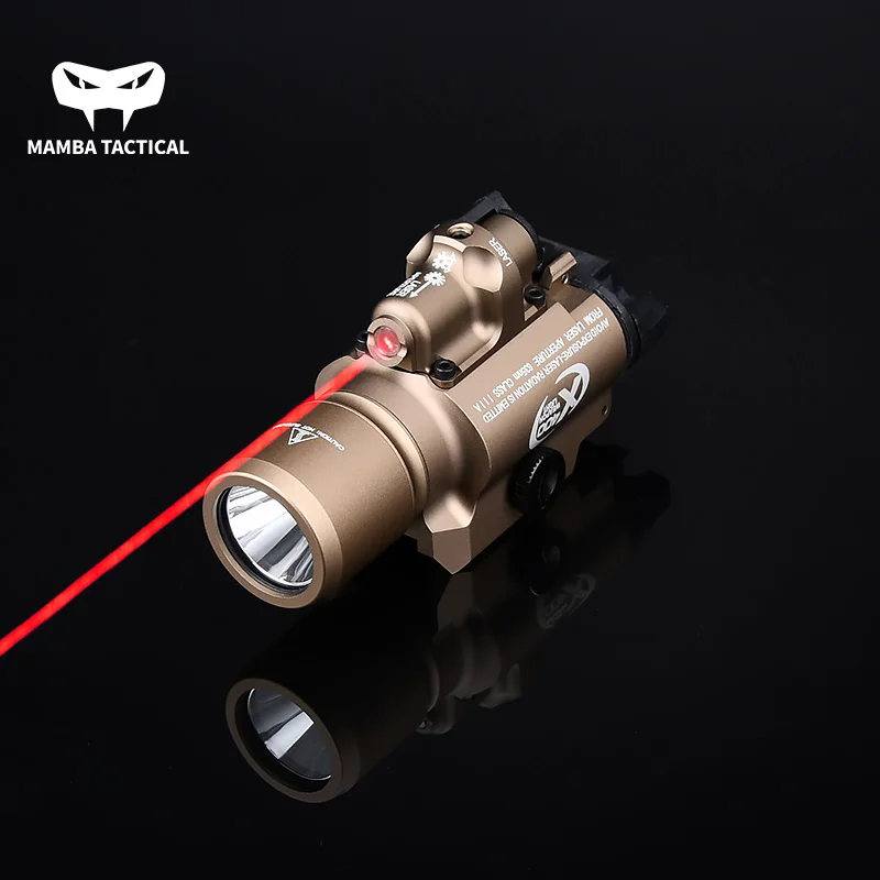 Tactical X400 X400U Red Green Laser Flashlight Surefir Scout Light White LED Lamp Airsoft Outdoor Hunting Illumination Accessory