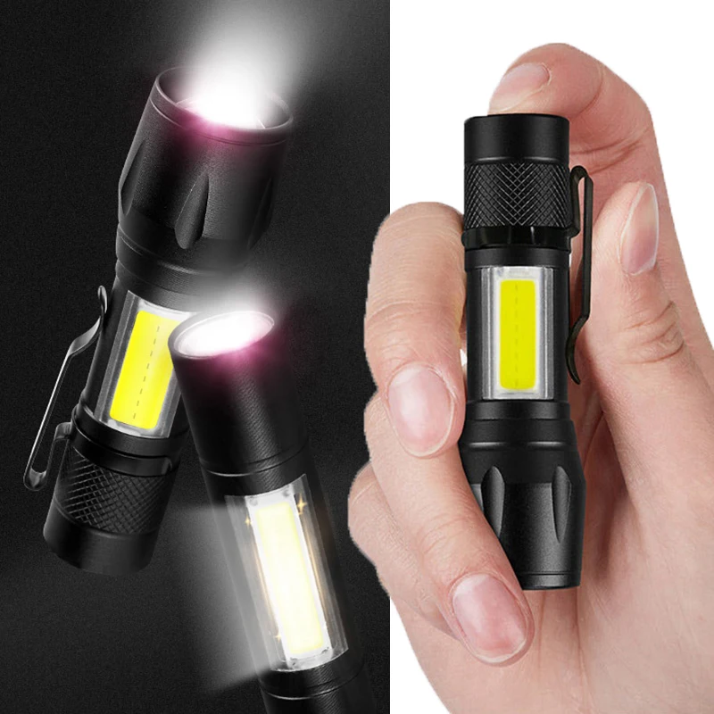 Купи Mini Rechargeable LED Flashlight Zoom Torch Outdoor Camping Strong Lamp Lantern Waterproof Tactical Flashlight 3 Lighting Modes за 158 рублей в магазине AliExpress