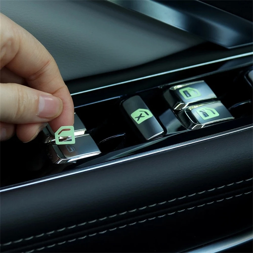 

Lift Button Stickers Luminous Repair Decals Easily Installation Universal Car Styling Door Window Accessories 3 colors