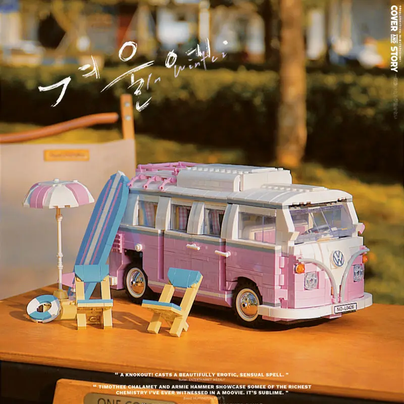 

Creative serie Volkswagen T1 T2 camper van Volkswagen model technical building block compatible with 10279 21001 10220 toys gift