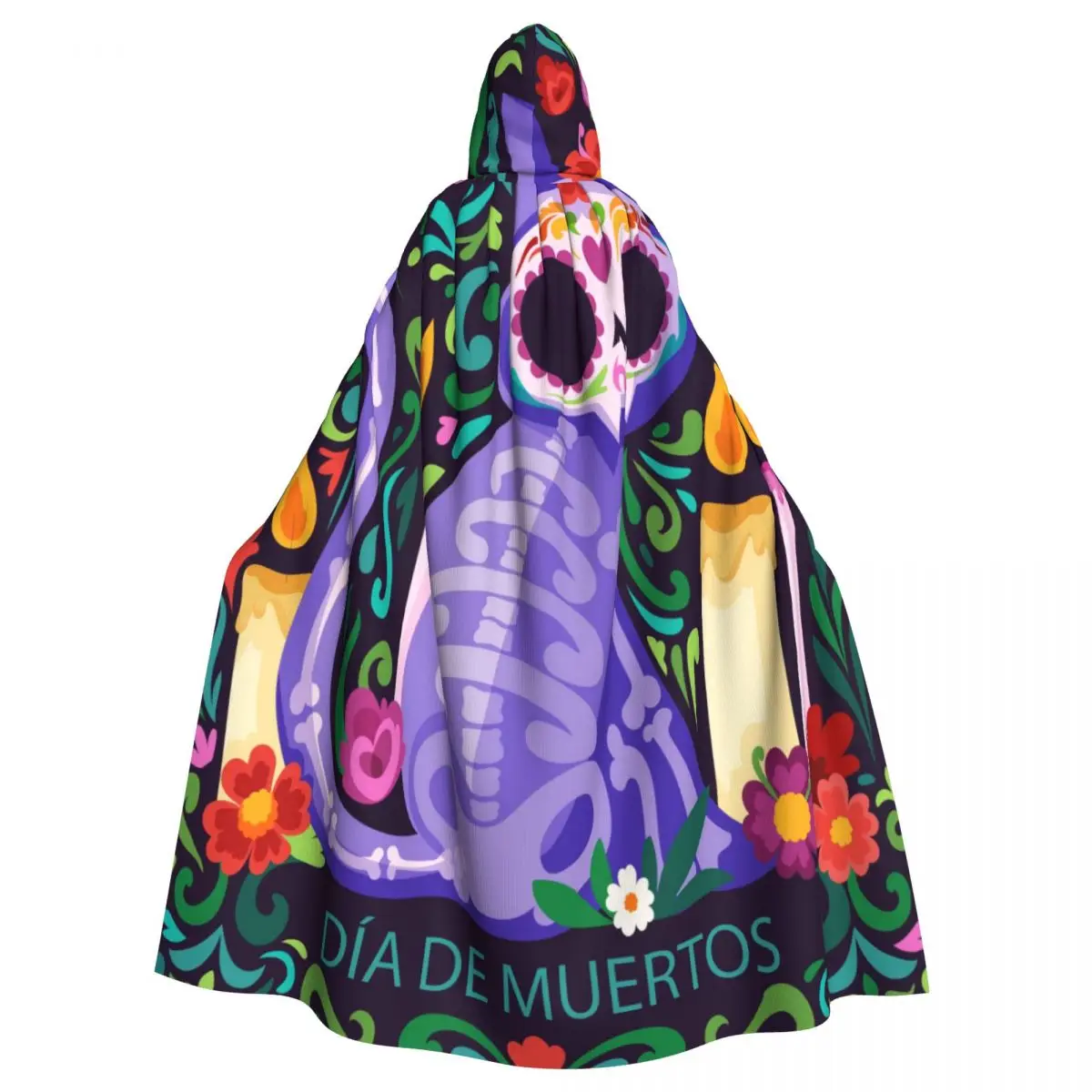 

Unisex Witch Party Reversible Hooded Adult Vampires Cape Cloak Dia De Murtos Cat