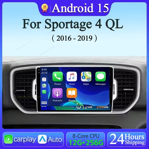 9 Android 15 автомобильный радиоприемник Carplay для Kia Sportage 4 QL 2016 2017 2018 2019 Qualcomm навигация GPS мультимедийный плеер стерео авто