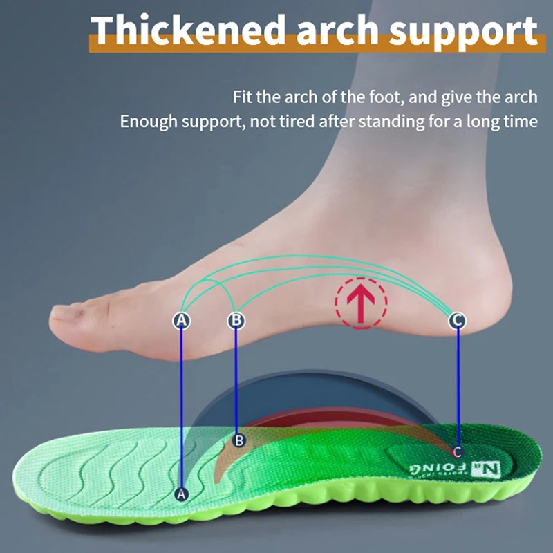 

Comfortable Sports Breathable Insole Sole Rubber Pad Running Shock-absorbing Deodorant Cushion Sports High-elastic Insole
