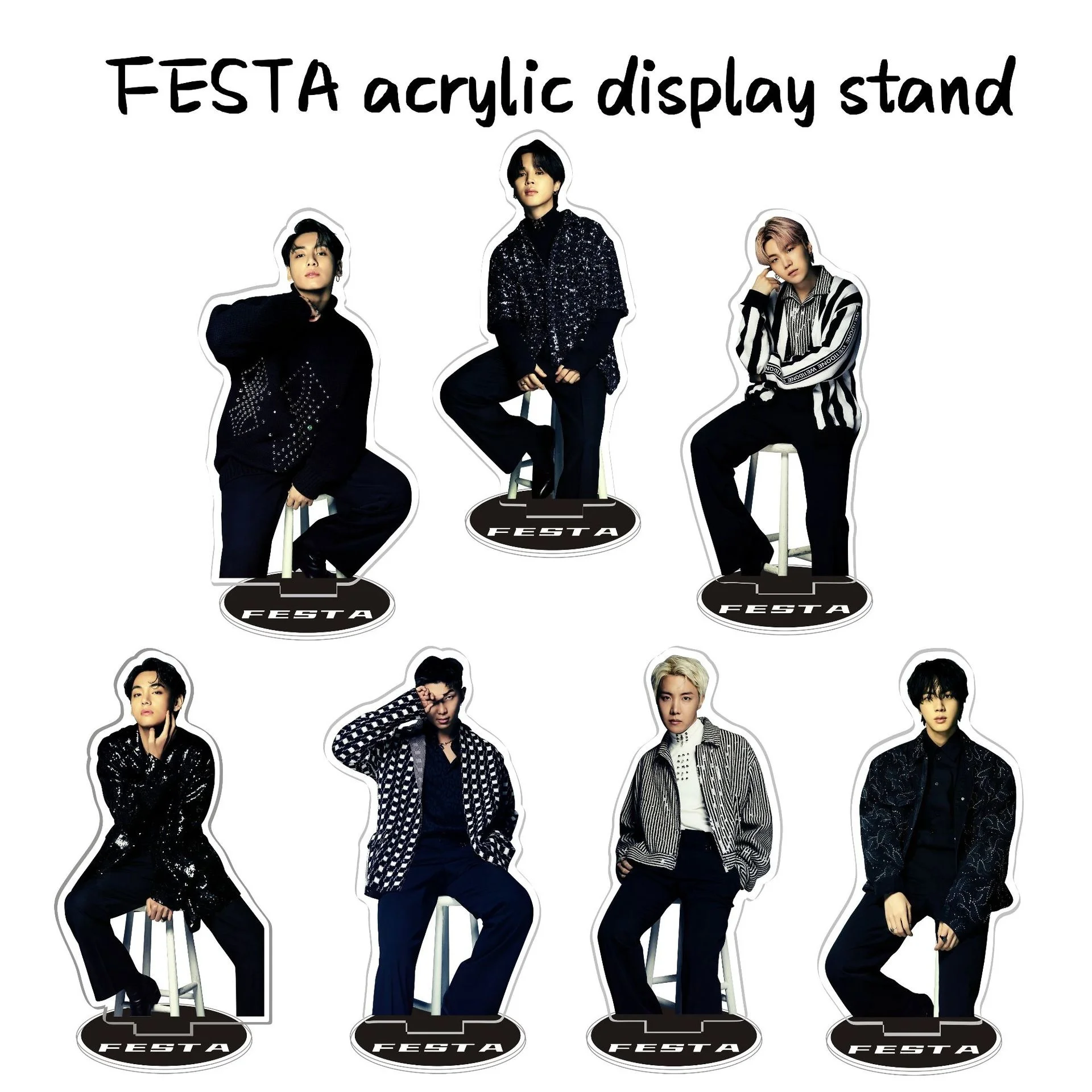 

KPOP bangtan boys New FESTA series desktop decoration bracket ornaments Acrylic doll model stand-up accessories Gifts JIMIN V JK