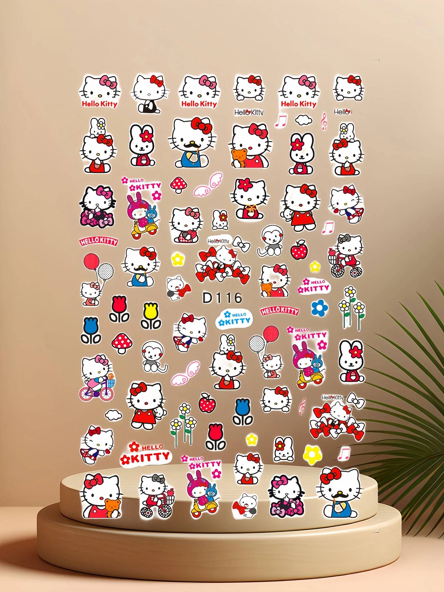 1PCS Cute Hello Kitty Nail Art Stickers Stitch Mickey Mouse 3D Supplies New Anime Decoration