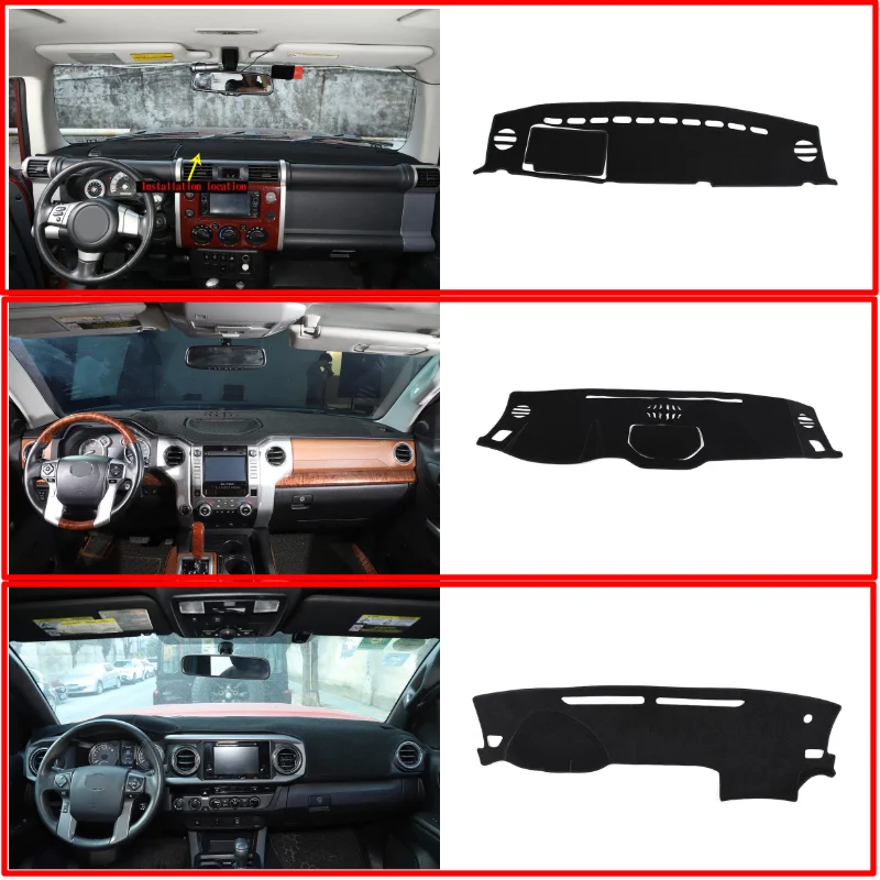 

Polyester Dashboard Sun Protection Pad Cover Instrument Sunshade Cushion Mat For Toyota FJ Cruiser / Tundra / Tacoma 2007-2021