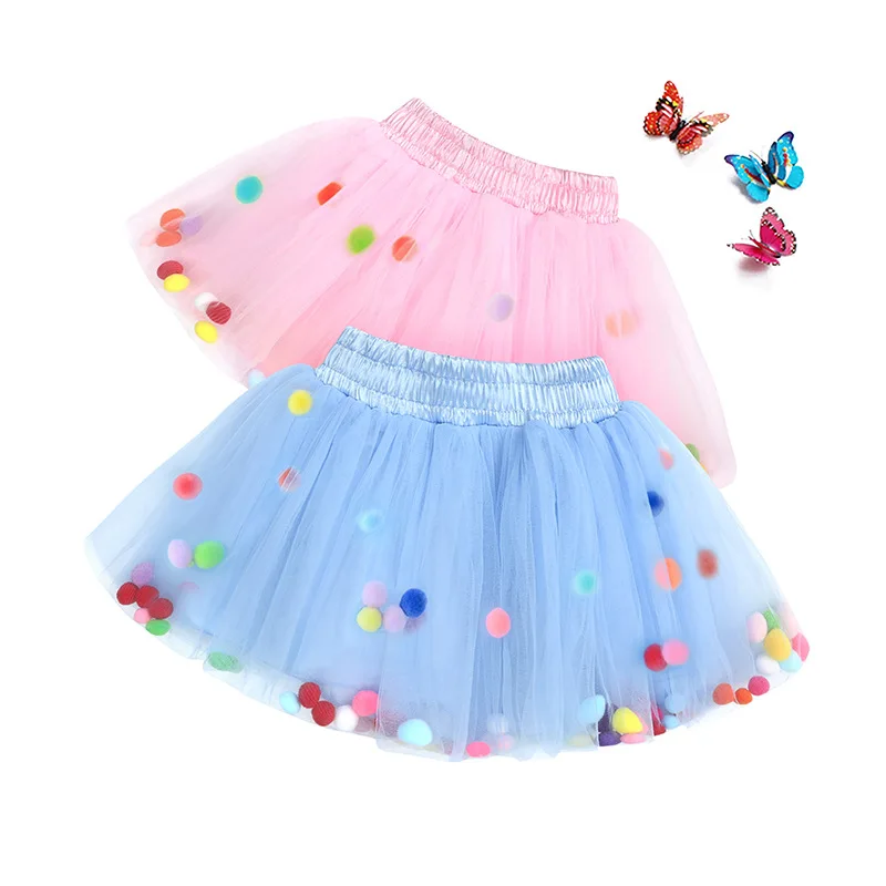 Summer Tulle Girls Skirts Girls Tutu Skirt Multi Layer Colorful Ball Gown Princess Mini Fluffy Skirt for Kids Children Clothes