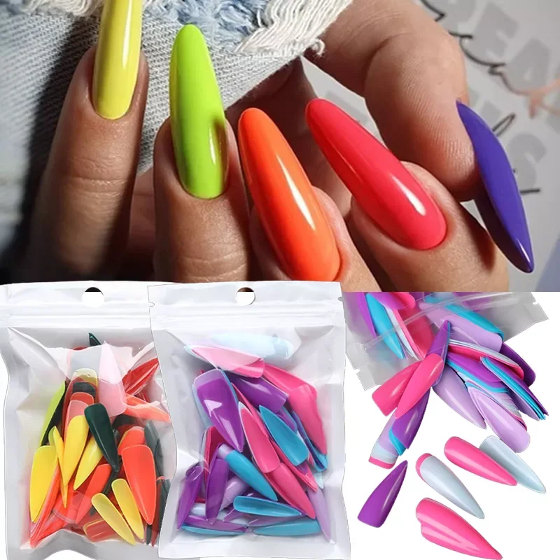 

NEW Color Matte False Nail Tips 100pcs Full Cover Matte Acrylic Ballerina Fake Nail Tip DIY Beauty Manicure Extension Tools