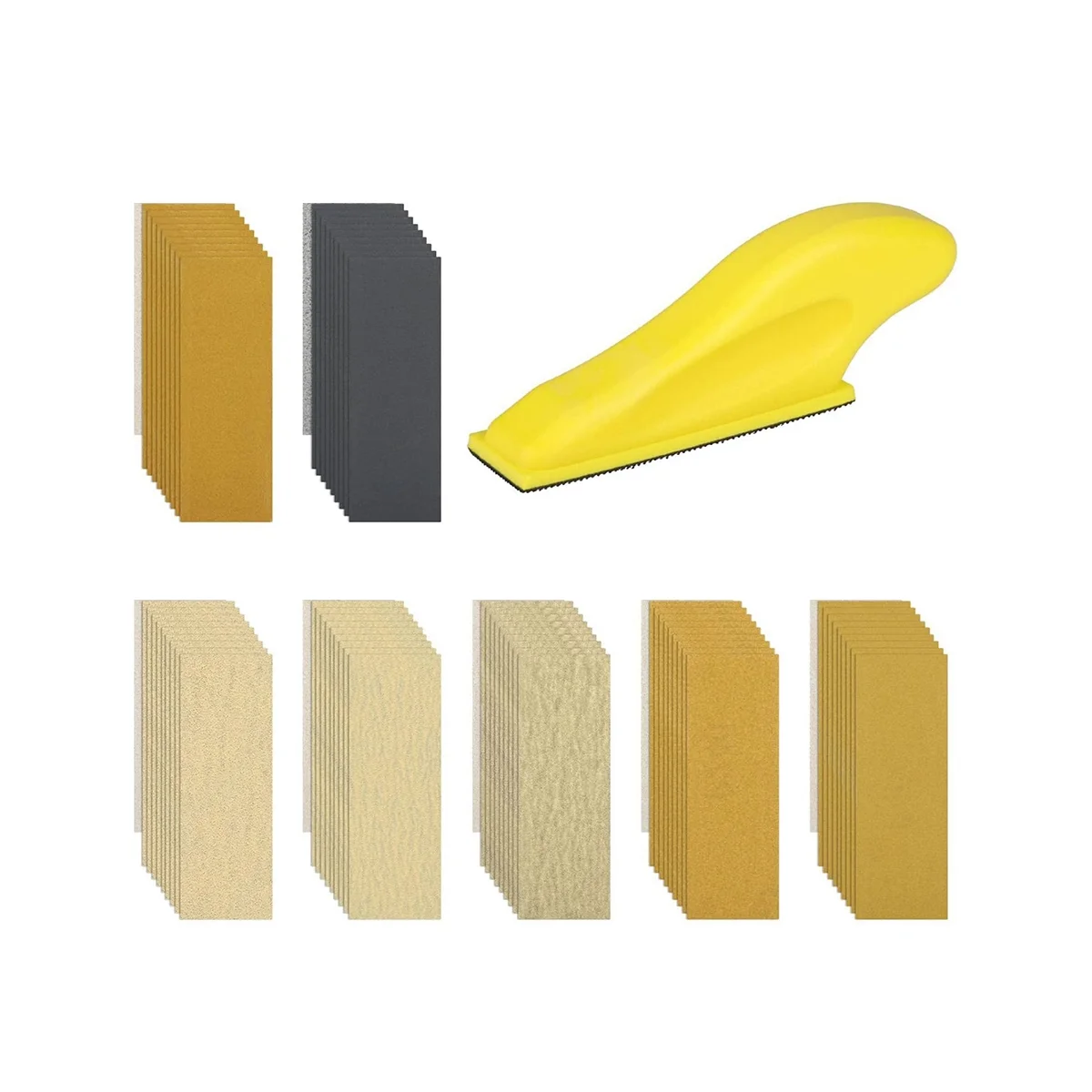 

Tool Mini Detail Hand Sanding Tool for Small Projects, with 70Pcs Sand Paper-Grit 80 120 180 240 400 1000 1500