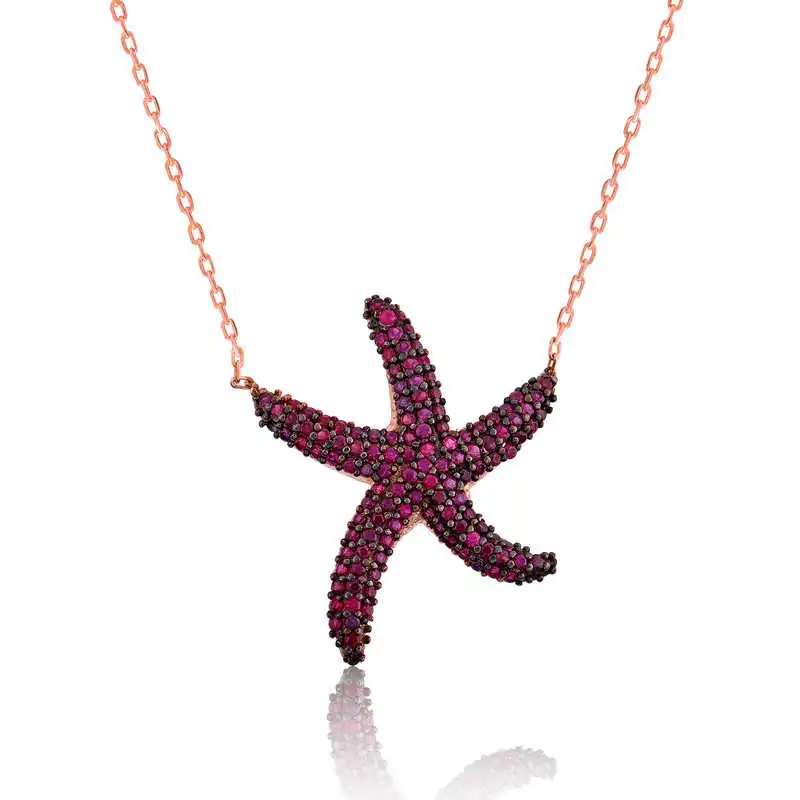 

Tevuli 925 Sterling Silver Pink Sea Star Lady 'S Necklace