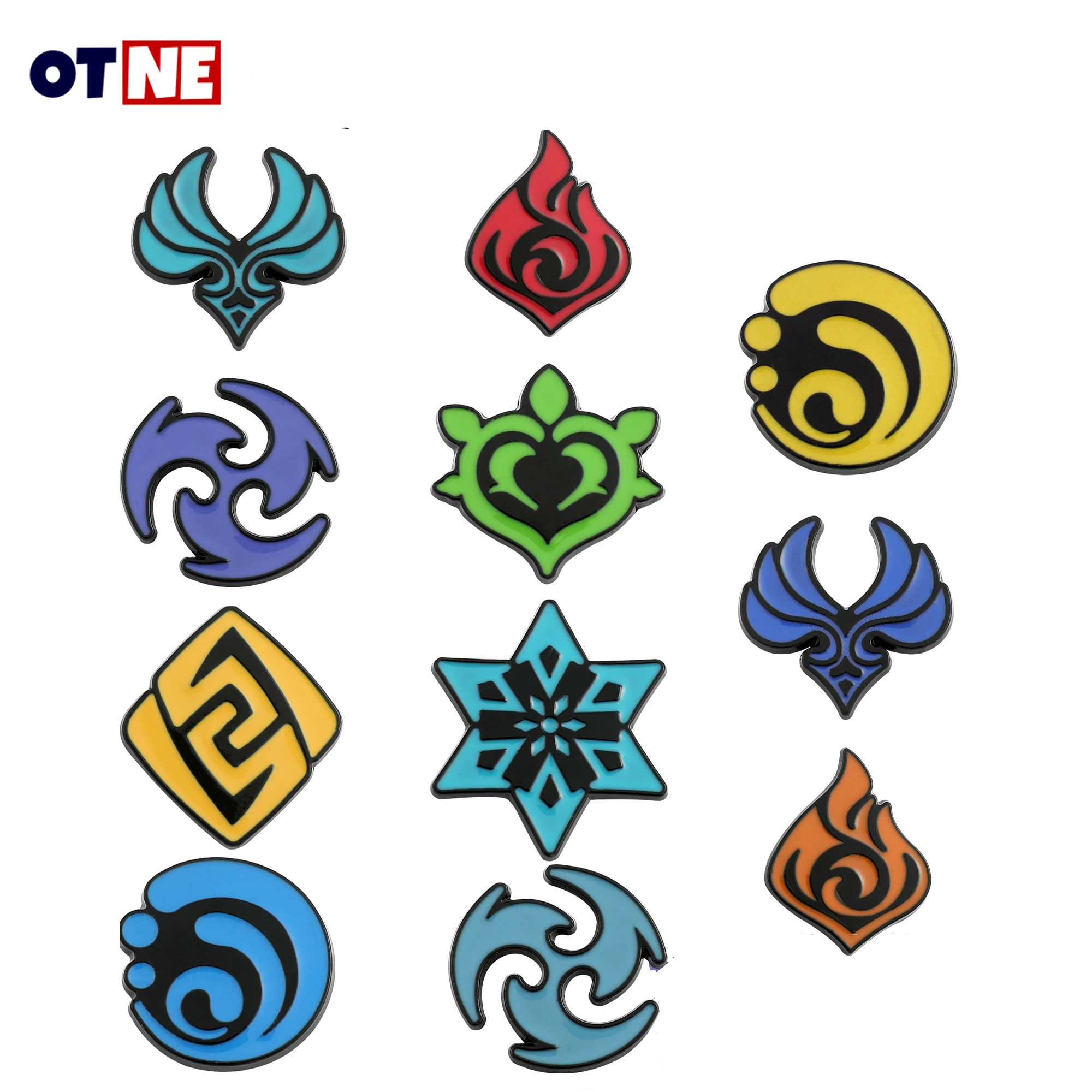 

Anime Jewelry Safety Pin Badges Game Anime Character Genshin Impact Metal Customize Enamel Pins Pyro Hydro Anemo Geo Electro