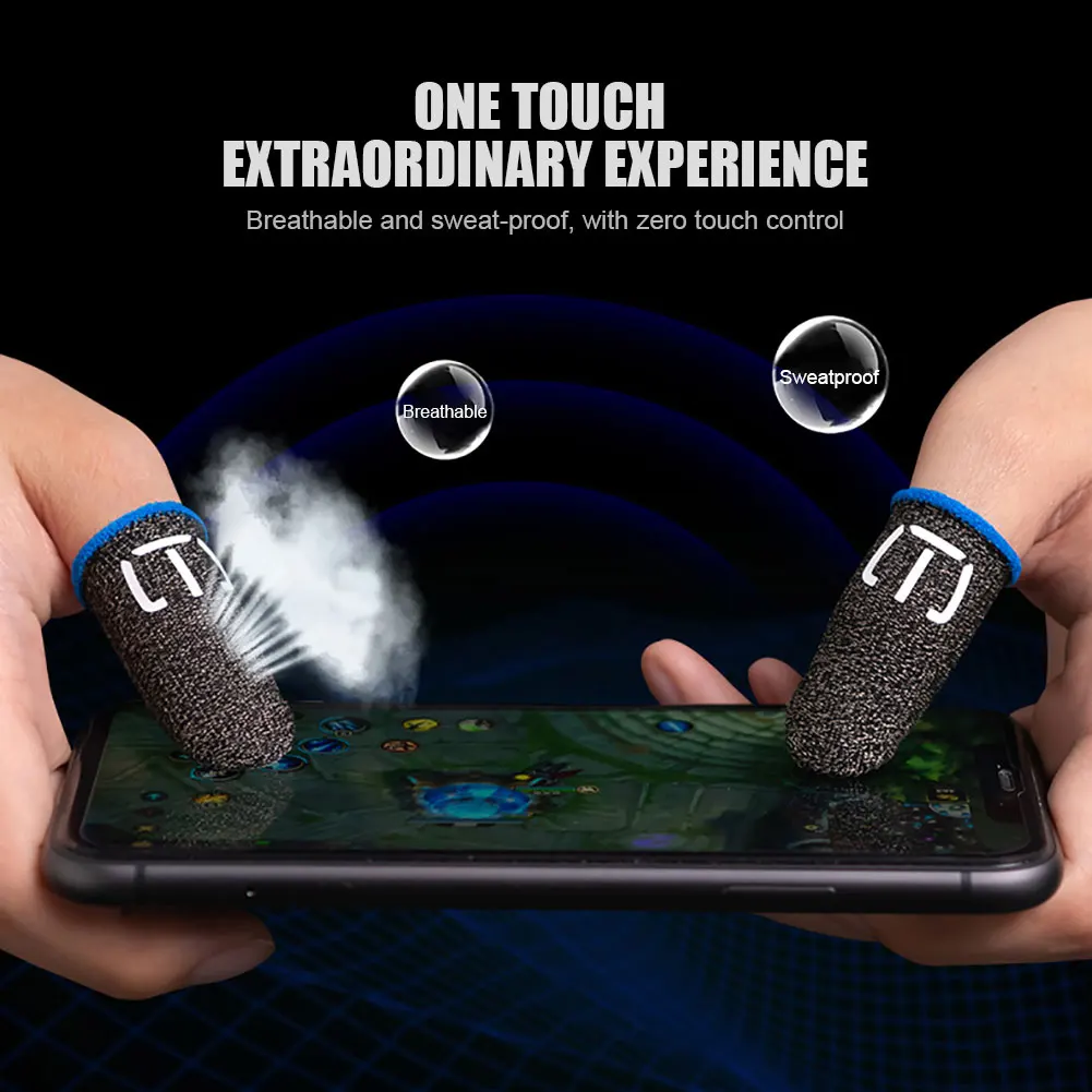 

1 Pair For PUBG Gaming Finger Sleeve Breathable Fingertips Sweatproof Anti-slip Fingertip Cover Thumb Gloves For Mobile Game