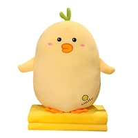 nice fluffy plush duck pillow with blanket stuffed plush animal duck toys bed sleeping pillow cartoon lovely girl gift