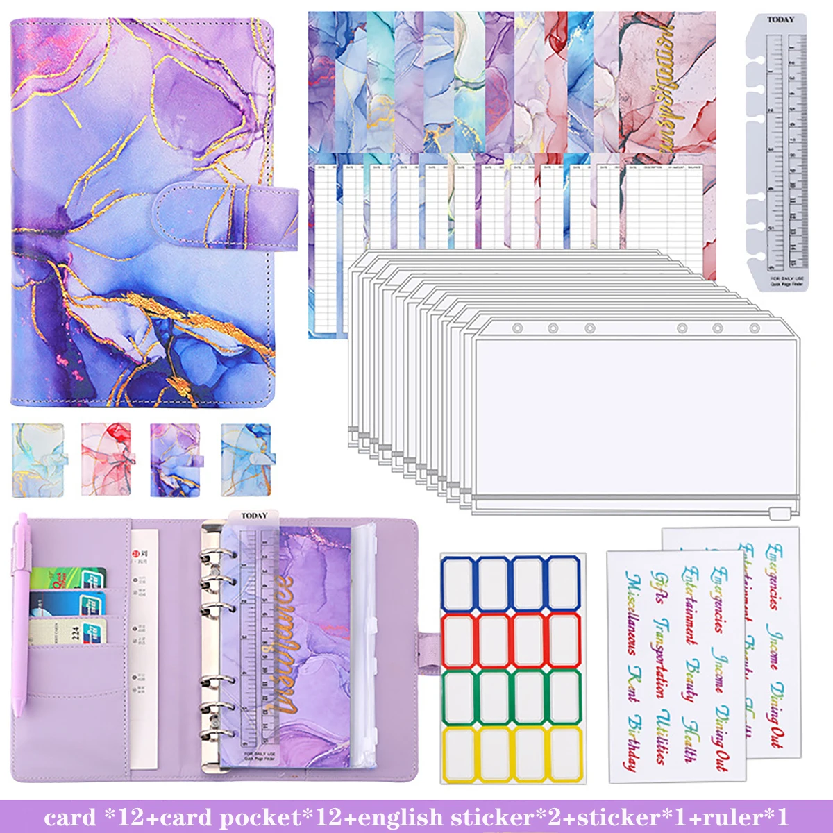 

Cute A6 Notebook Pu Loose Leaf Binder New Portable Notepad Daily Weekly Planner Notebook Stationery Office School Supplies