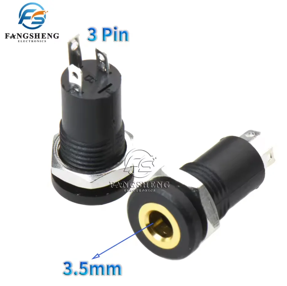 

1/5/10 шт. PJ392A 3,5 мм аудиоразъем стерео 3-полюсное крепление на панели припоя с гайковым разъемом для наушников гнездовой разъем PJ-392A