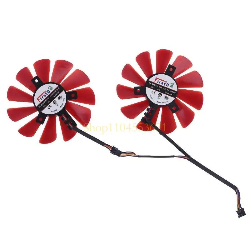 Фото Бестселлер 2PCS 85 мм RX-570-RS RX-580-RS FD10U12S9-C вентилятор для XFX RX470 RX570 RX580 №4