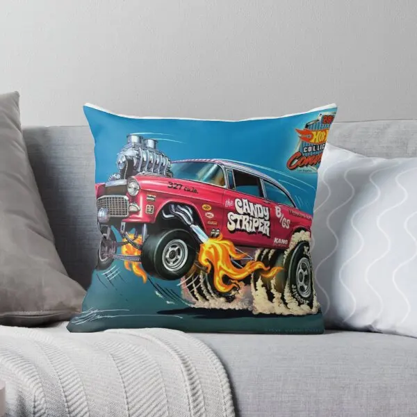 

Hot Wheels Convention Pink Candy Striper Printing Throw Pillow Cover Bedroom Cushion Home Waist Decor Pillows not include