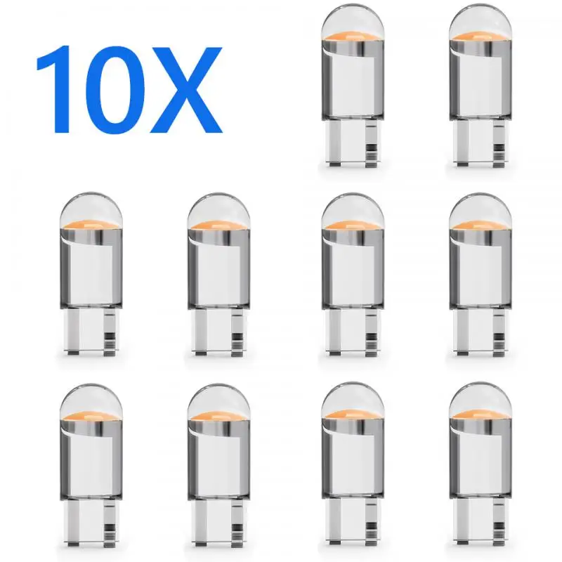 

10x W5W LED Canbus T10 Led Lights 12V 6000k COB Dome Read DRL Bulb Glass DRL Car Lights Car Accessories Interior Parts