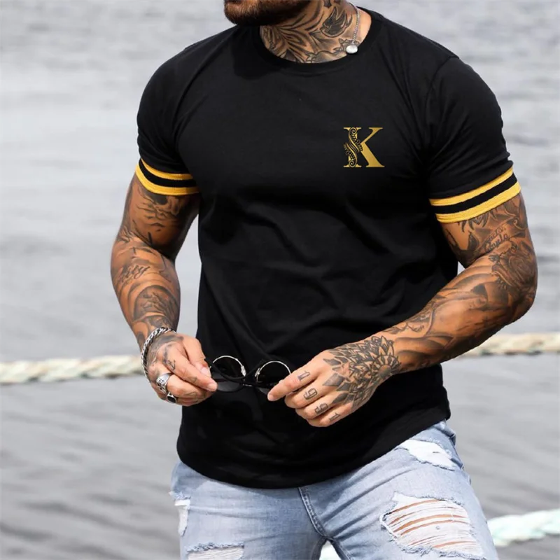

Vintage Striped Shirt Men's T-shirt Summer Casual Short Sleeve Tees Simple Style Pullover Unisex Men Letter Graphic Colorblock T