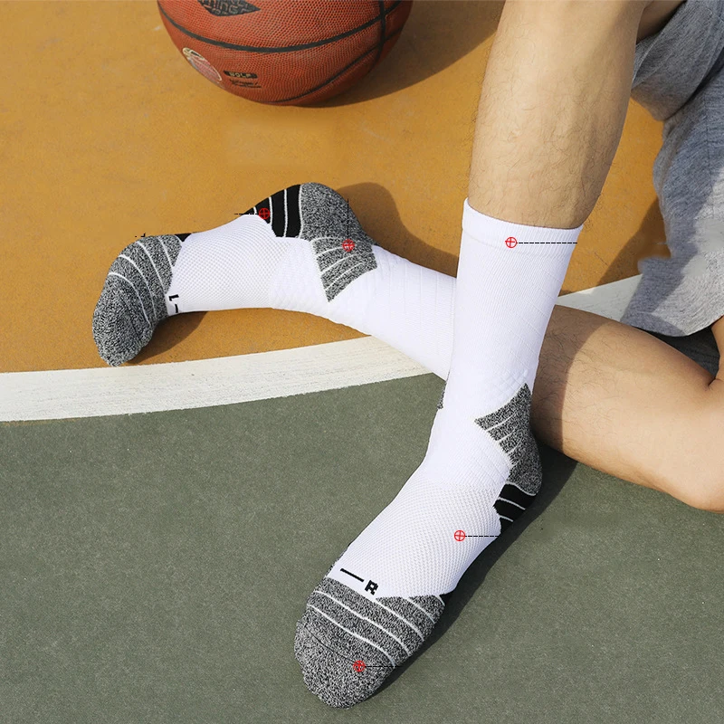 Basketball Ball Elite Basketball Socks Men Thickened Terry Socks Anti-slip Shock Absorption Reinforced Actual Combat Sports Sock