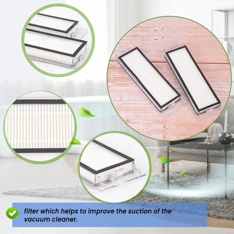 2 Pcs Hepa Filter Sweeping Machine Accessories For Xiaomi Roborock Vacuum Cleaner Smart Cleaning Robot Replacement Kit H