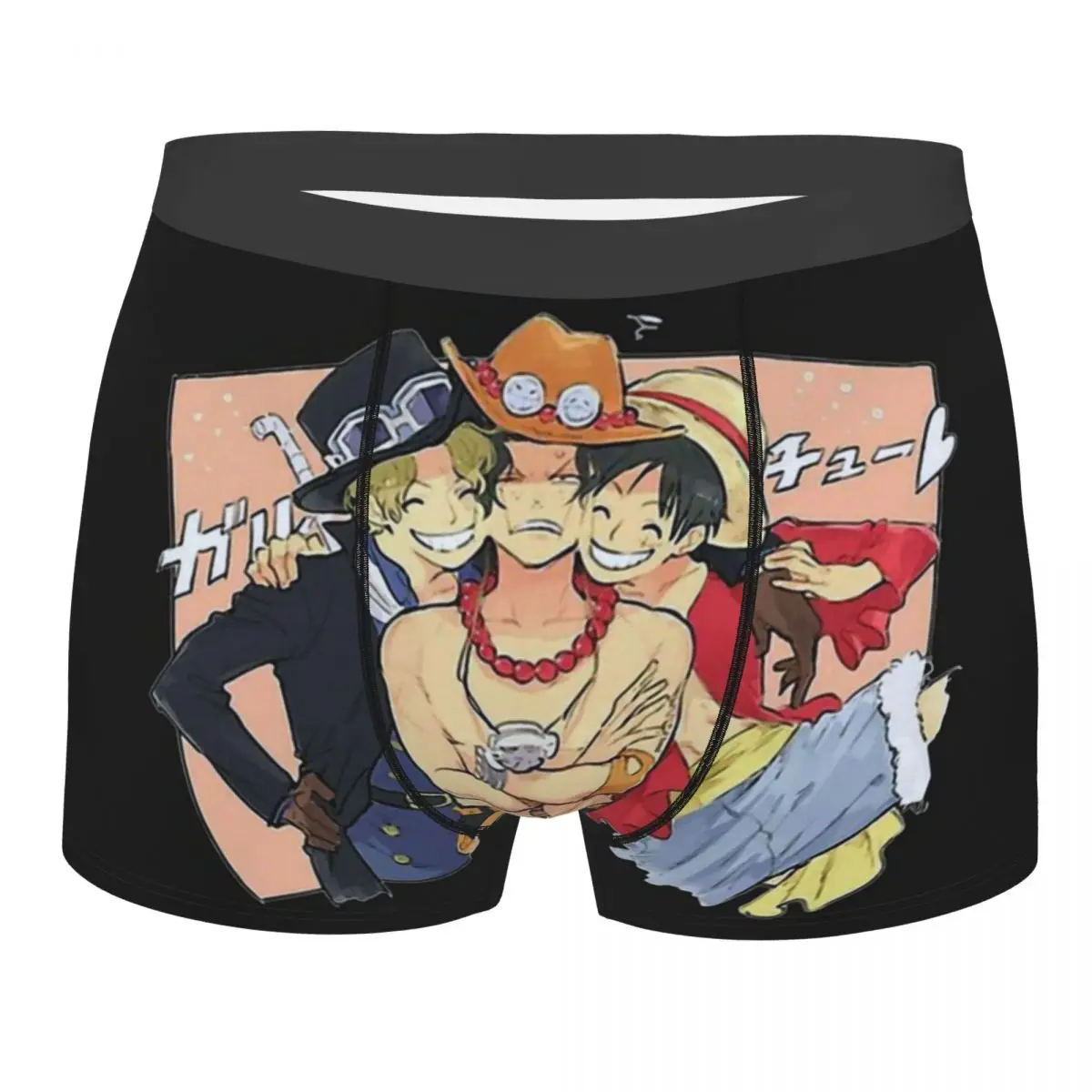 

Funny Friends One Piece Monkey D. Luffy Japanese Anime Underpants Homme Panties Male Underwear Ventilate Shorts Boxer Briefs