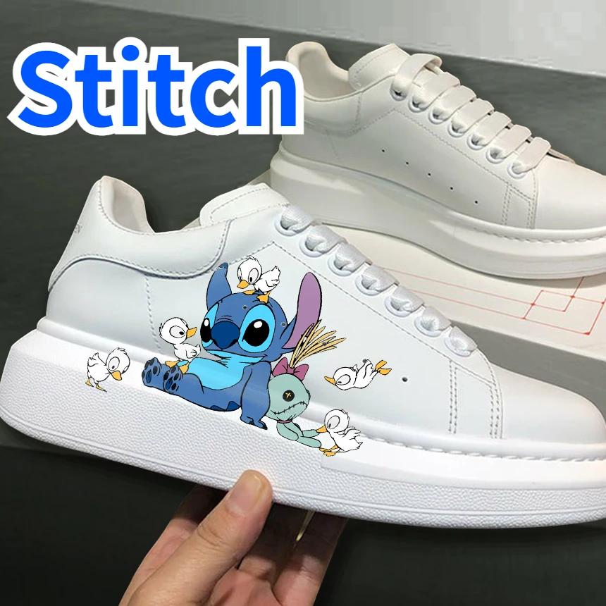 

Stitch Men Women Vulcanize Shoes Male Platform Sneakers Girls Casual kateboarding Shoes flats 3D graffiti