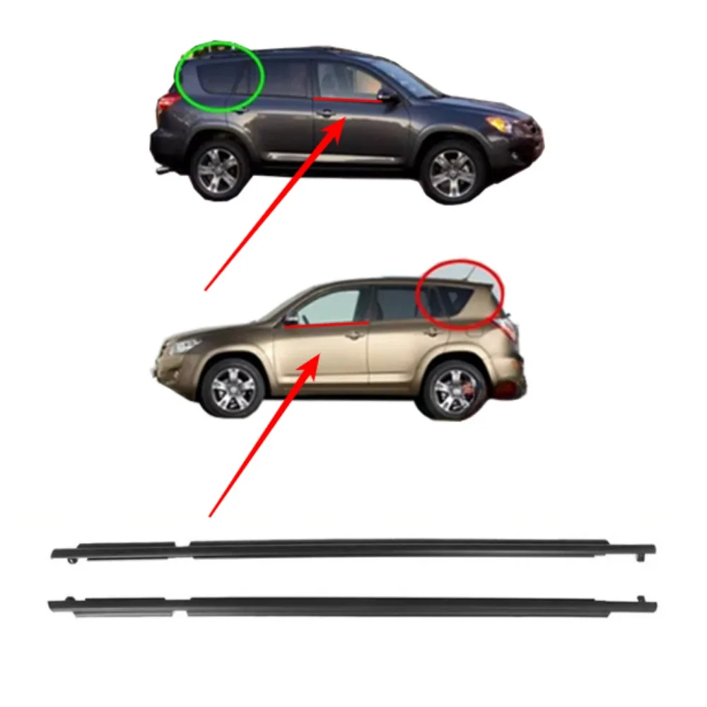 Фото 2 шт. резиновая наружная часть передних окон для Toyota RAV4 2009-2013, защитная стеклянная уплотнительная лента для RAV-4, стеклянный внешний ламинат №1