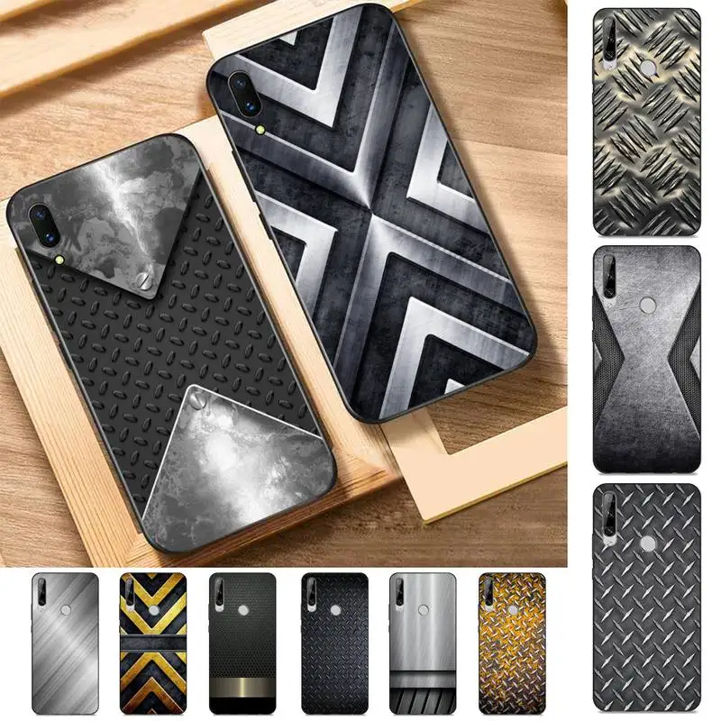 

Brushed Metal Texture Phone Case for Huawei Y 6 9 7 5 8s prime 2019 2018 enjoy 7 plus