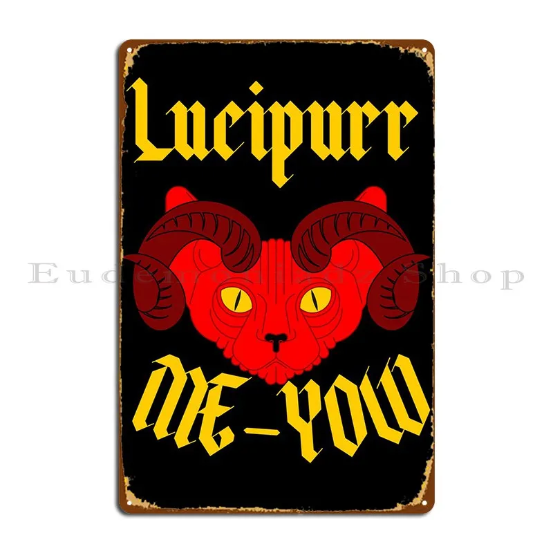 

Lucipurr Me Yow, металлическая фотография, домашний клубный бар, индивидуальный винтажный жестяной плакат