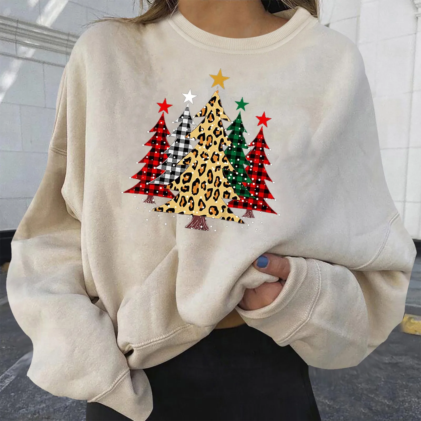 

Women's Sweatshirt O Neck Long SleevePartiesLoose Pullover Blouse Long Sleeve Hooded Sweatshirt Size with