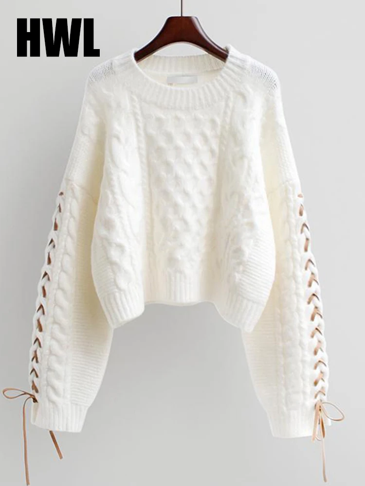 

Autumn Winter Sweater Pullover Knitted Sweater Jumpers Candy Color Harajuku Chic Short Sweater Twisted Pull