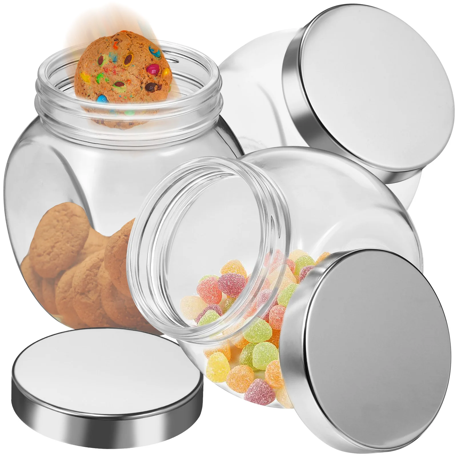 

Glass Canisters With Airtight Lids Clear Jar Food Storage Containers Jars Wood Tea Sealed Grain