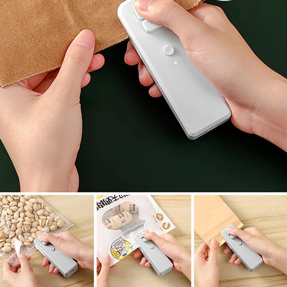 

USB зарядка, Бытовая пластиковая упаковочная машина для закусок, устройство для термосклеивания небольших герметичных пакетов, Новинка