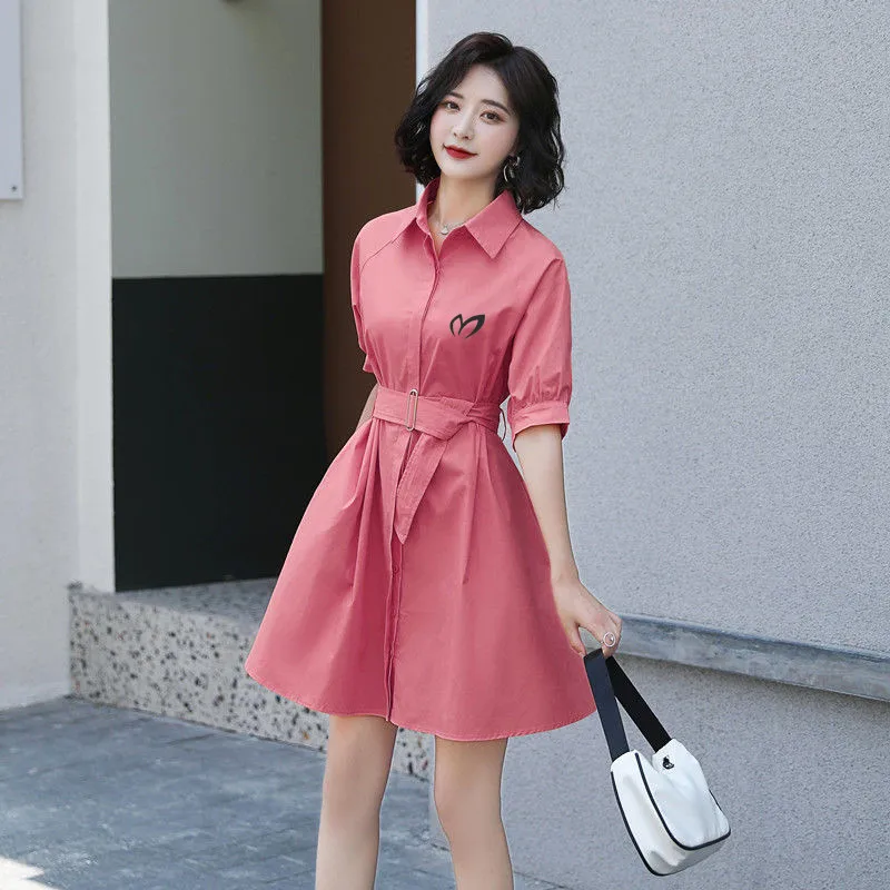 Mini Short Korean Casual Style Fashion Elegant Retro Prom Women's Dress Wrap Sexy Party Summer Light Color Dress Loose Fit