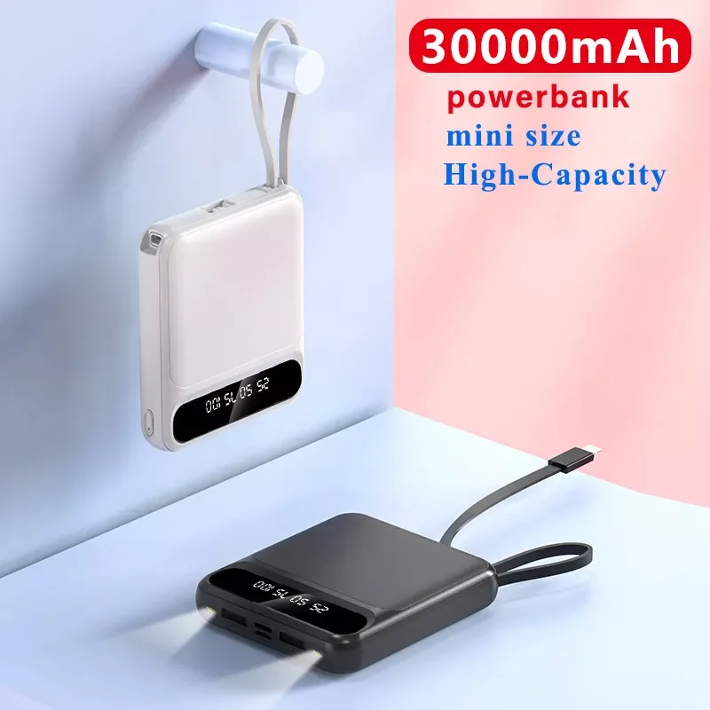 

2023New 30000mAh mini power bank with external battery and dual USB output power bank for iPhone Android Samsung Android Poverba